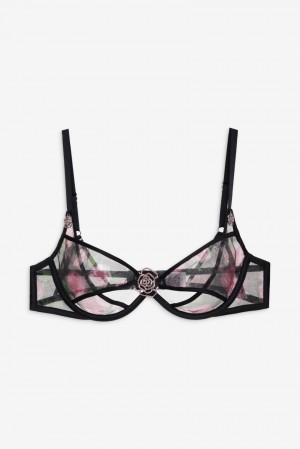 Black For Love & Lemons Ciara Underwire Bra | US-FLGX3475