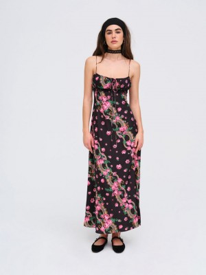 Black For Love & Lemons Justice Maxi Dress | US-FYOL4137