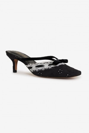 Black For Love & Lemons Liona Heeled Mules | US-ACZE38620