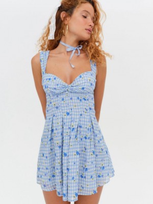 Blue For Love & Lemons August Mini Dress | US-WBGN39816