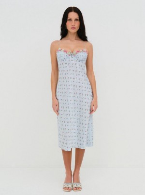 Blue For Love & Lemons Aurelia Slip Dress | US-QBMS80569