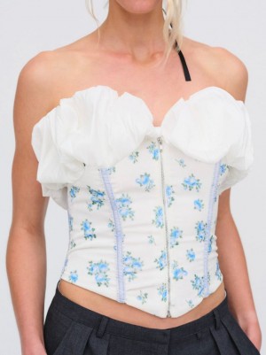 Blue For Love & Lemons Evelyn Corset Top | US-PMCQ37861