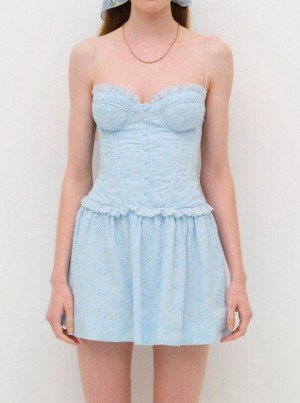 Blue For Love & Lemons Marlowe Mini Dress | US-PEXR2984