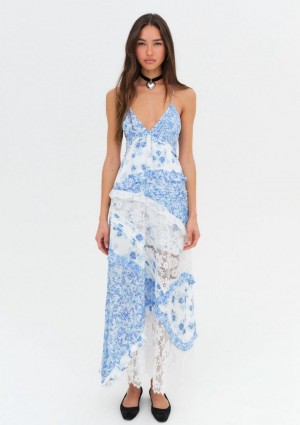 Blue For Love & Lemons Rosalyn Maxi Dress | US-YBLN25047