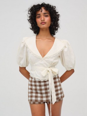 Cream For Love & Lemons Baby Daisy Poplin Top | US-AQWE19685