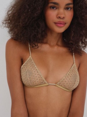 Gold For Love & Lemons Glitter Bralette | US-OHKB96580