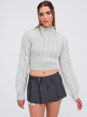 Grey For Love & Lemons Lise Chunky Sweater | US-DCAF72934