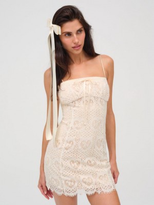 Ivory For Love & Lemons Claire Mini Dress | US-EMFJ3712