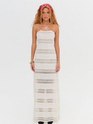 Ivory For Love & Lemons Delianna Lace Maxi Dress | US-HVZI58371