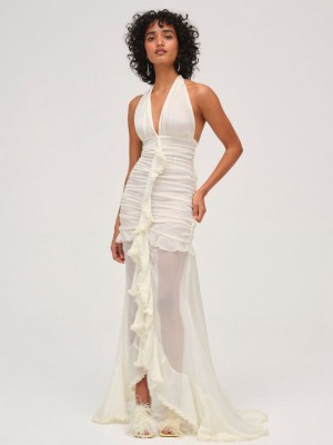 Ivory For Love & Lemons Kayta Gown Maxi Dress | US-UZEW70918