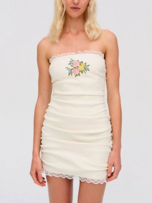 Ivory For Love & Lemons Maude Mini Dress | US-ULGT83574