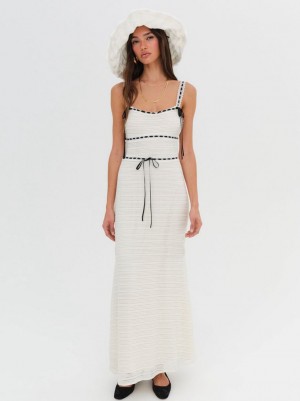 Ivory For Love & Lemons Mayfair Crochet Maxi Dress | US-MEYV40536