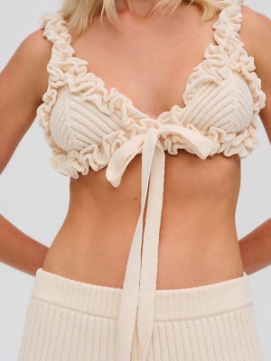 Ivory For Love & Lemons Rey Knit Bralette | US-NZKA89623