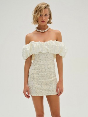 Ivory For Love & Lemons Snowflake Daisy Mini Dress | US-YGCM3871