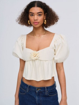 Ivory For Love & Lemons Valencia Top | US-LOJI7156