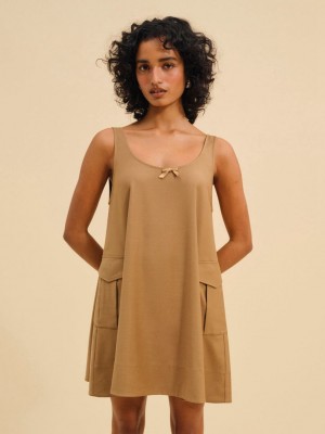 Neutral For Love & Lemons Elanah Mini Dress | US-LBKP15327