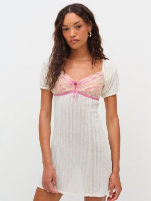 Pink For Love & Lemons Dauphine Slip Dress | US-VBXF34987