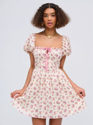 Pink For Love & Lemons Etienne Mini Dress | US-SHLC52714