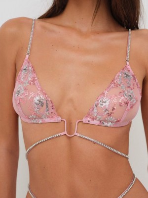 Pink For Love & Lemons Kristi Bralette | US-XNQW57390