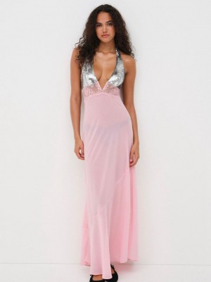 Pink For Love & Lemons Maia Slip Dress | US-GNJE41693