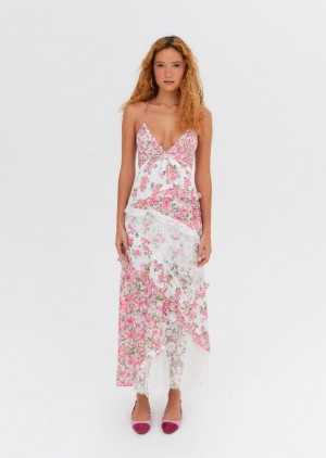 Pink For Love & Lemons Rosalyn Maxi Dress | US-SYEF53897