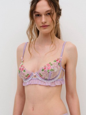 Purple For Love & Lemons Serenity Underwire Bra | US-AHWK59760