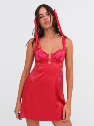 Red For Love & Lemons Cordelia Slip Dress | US-AEBN59743