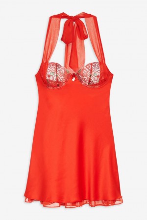 Red For Love & Lemons Gene Slip Dress | US-EFMB73216