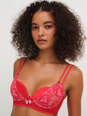 Red For Love & Lemons Heartbeat Underwire Bra | US-VSFA7642