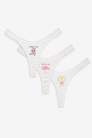 White For Love & Lemons Bachelorette Pack Thong | US-LHNB29085