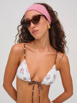 White For Love & Lemons Bay Bikini Top | US-FNGL37198