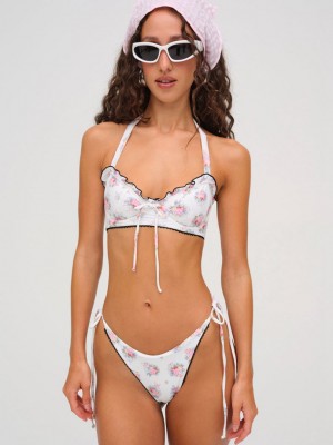 White For Love & Lemons Doily Bikini Bottom | US-KBEZ45129