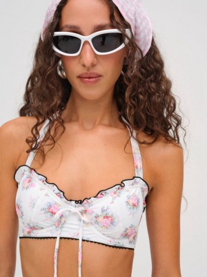 White For Love & Lemons Doily Bikini Top | US-FUKE25743