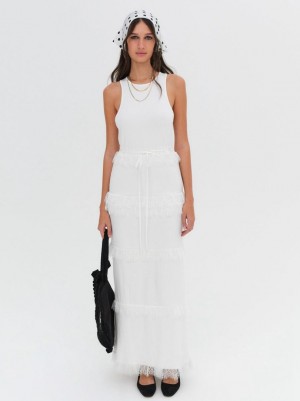 White For Love & Lemons Joan Maxi Dress | US-OIMD31506