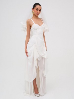 White For Love & Lemons June Maxi Dress | US-NXHD57384