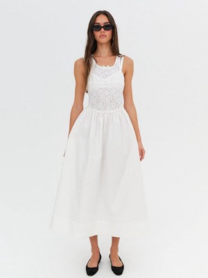 White For Love & Lemons Mandy Midi Dress | US-KPXL21504