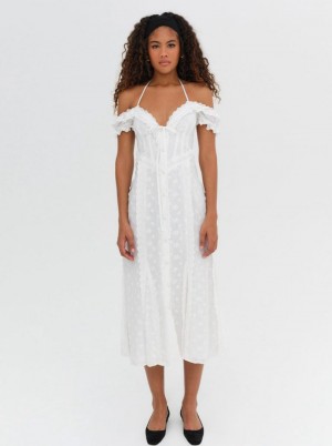 White For Love & Lemons Marlowe Midi Dress | US-OLCW48926