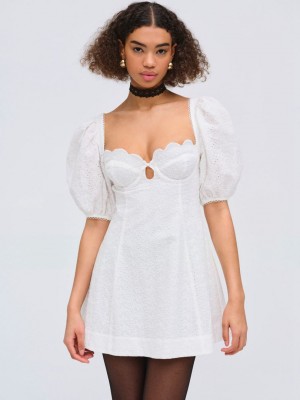 White For Love & Lemons Marseille Mini Dress | US-SBCO81650