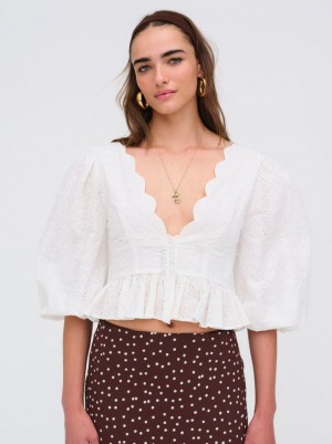 White For Love & Lemons Marseille Top | US-RIBU20379