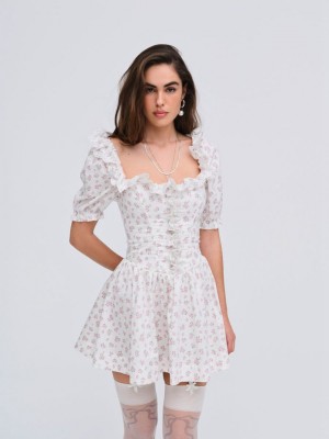 White For Love & Lemons Noam Mini Dress | US-KENZ34715