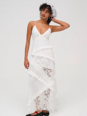 White For Love & Lemons Rosalyn Maxi Dress | US-XWAF69503