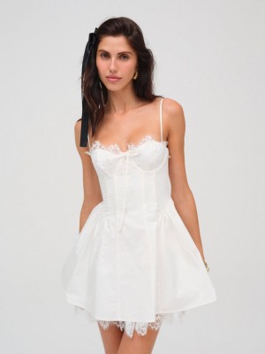 White For Love & Lemons Shae Mini Dress | US-JDEG26845