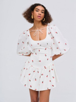 White For Love & Lemons Talia Mini Dress | US-ODKI6843