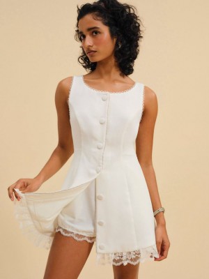 White For Love & Lemons Venus Mini Dress | US-YAUI36074