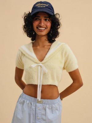 Yellow For Love & Lemons Kimmy Sailor Sweater Top | US-HGDN26849