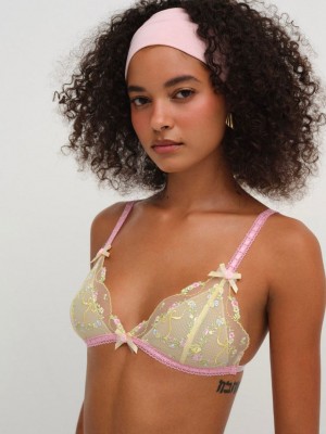 Yellow For Love & Lemons Sunny Bouquet Bralette | US-MFZD39018