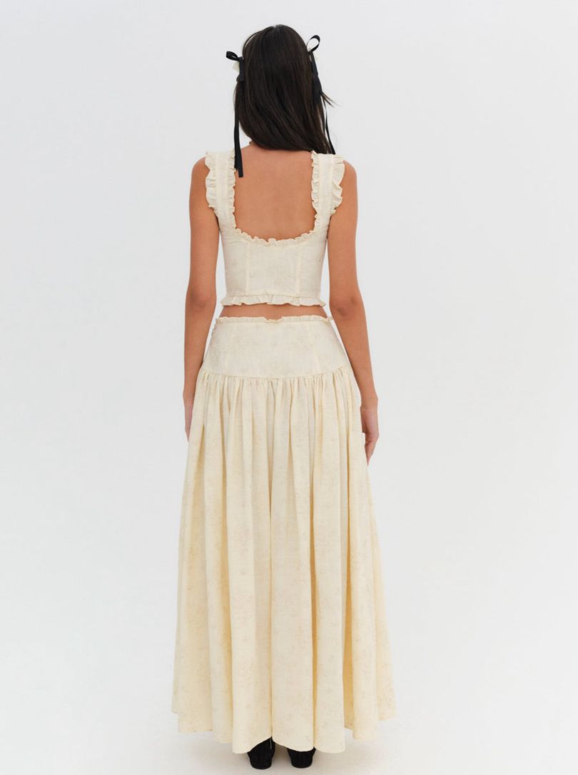 Beige For Love & Lemons Gigi Maxi Skirt | US-LWXJ35478