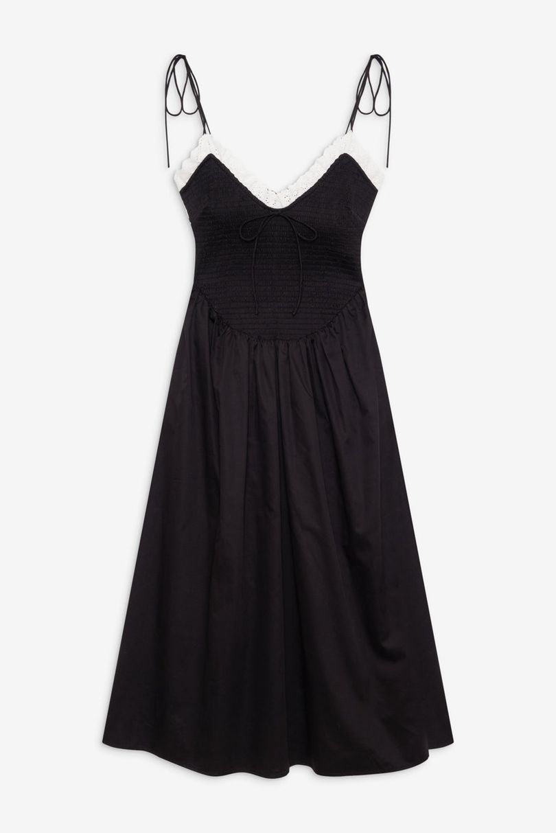 Black For Love & Lemons Bethany Midi Dress | US-WIGZ78921