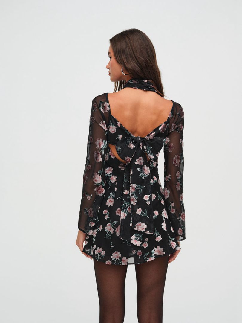 Black For Love & Lemons Blake Mini Dress | US-TPEU2461