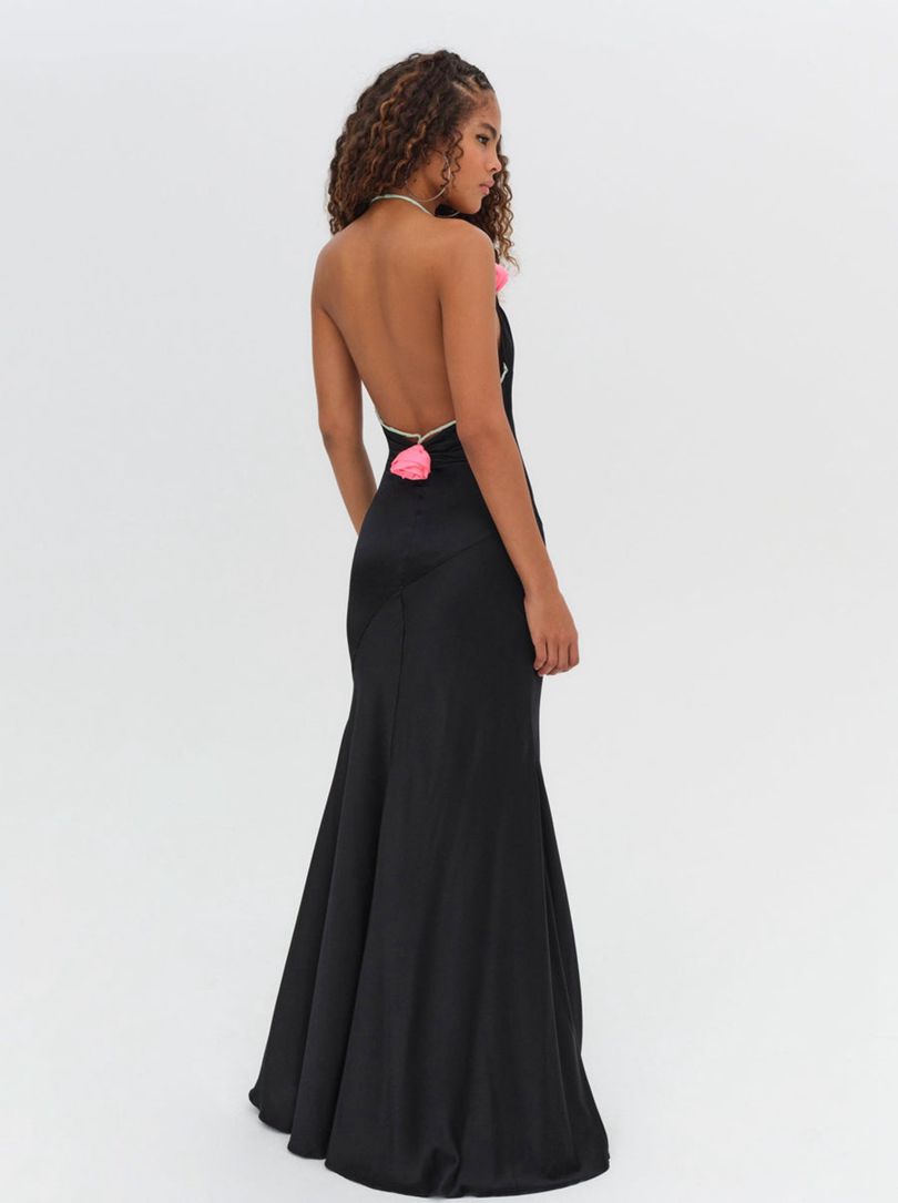 Black For Love & Lemons Brigette Gown Maxi Dress | US-GJAY52308